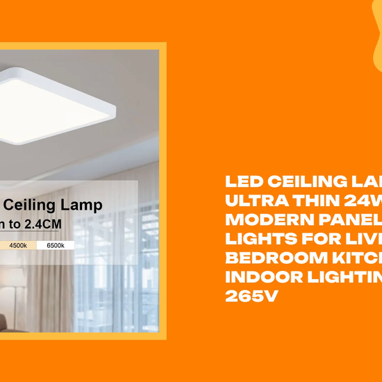 Led Ceiling Lamp 2.4cm Ultra Thin 24w 36w Modern Panel Ceiling Lights For Living Room Bedroom Kitchen Indoor Lighting 85V-265V by@Outfy